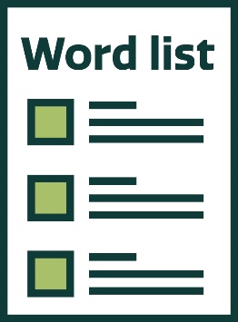 A word list document.